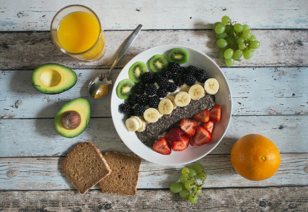 fruits cut and arranged in a plate
